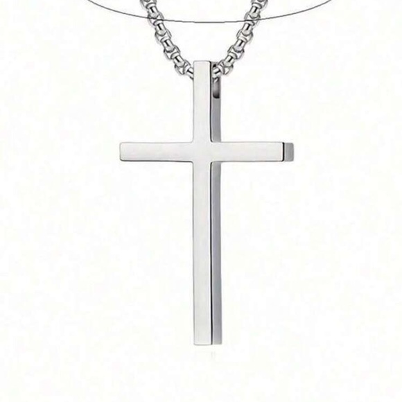 Fashionable Street Style Cross Pendant Stainless Steel Necklace